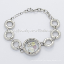 Nouveau design en acier inoxydable magnétique argent grande perle chaîne bracelet pour la fabrication de bijoux